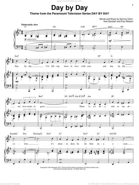 day by day sheet music